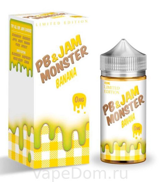 Жидкость Jam Monster (PB and Banana) Банан, 100мл 3мг