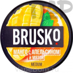 Бестабачная смесь BRUSKO Strong (Манго с апельсином и мятой) 50гр